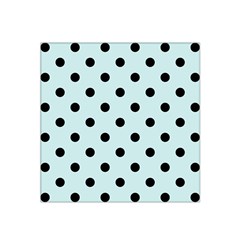 Large Black Polka Dots On Pale Blue - Satin Bandana Scarf