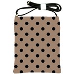 Large Black Polka Dots On Beaver Brown - Shoulder Sling Bag Front