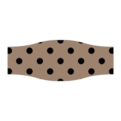 Large Black Polka Dots On Beaver Brown - Stretchable Headband by FashionLane