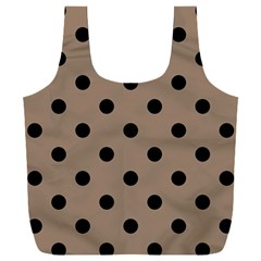 Large Black Polka Dots On Beaver Brown - Full Print Recycle Bag (xxl) by FashionLane