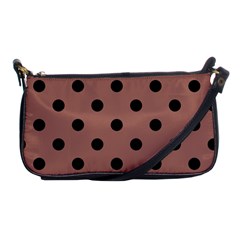 Large Black Polka Dots On Blast-off Bronze - Shoulder Clutch Bag by FashionLane