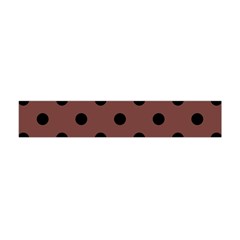 Large Black Polka Dots On Bole Brown - Flano Scarf (mini) by FashionLane