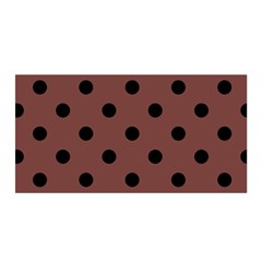 Large Black Polka Dots On Bole Brown - Satin Wrap by FashionLane