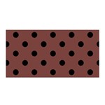 Large Black Polka Dots On Bole Brown - Satin Wrap Front