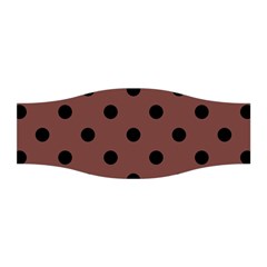 Large Black Polka Dots On Bole Brown - Stretchable Headband by FashionLane