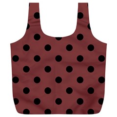 Large Black Polka Dots On Brandy Brown - Full Print Recycle Bag (xl) by FashionLane