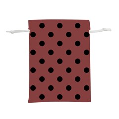 Large Black Polka Dots On Brandy Brown - Lightweight Drawstring Pouch (m) by FashionLane