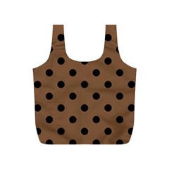 Large Black Polka Dots On Brown Bear - Full Print Recycle Bag (s) by FashionLane