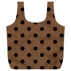 Large Black Polka Dots On Brown Bear - Full Print Recycle Bag (xxxl) by FashionLane