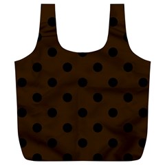 Large Black Polka Dots On Brunette Brown - Full Print Recycle Bag (xl) by FashionLane