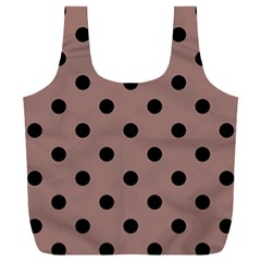 Large Black Polka Dots On Burnished Brown - Full Print Recycle Bag (xxxl) by FashionLane