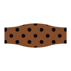 Large Black Polka Dots On Caramel Cafe Brown - Stretchable Headband by FashionLane