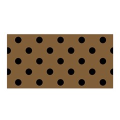 Large Black Polka Dots On Coyote Brown - Satin Wrap by FashionLane