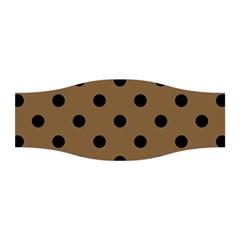 Large Black Polka Dots On Coyote Brown - Stretchable Headband by FashionLane