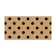 Large Black Polka Dots On Pale Brown - Yoga Headband by FashionLane