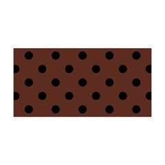 Large Black Polka Dots On Emperador Brown - Yoga Headband by FashionLane