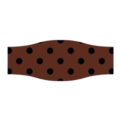 Large Black Polka Dots On Emperador Brown - Stretchable Headband by FashionLane