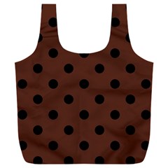 Large Black Polka Dots On Emperador Brown - Full Print Recycle Bag (xxl) by FashionLane