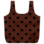 Large Black Polka Dots On Emperador Brown - Full Print Recycle Bag (XXXL) Front