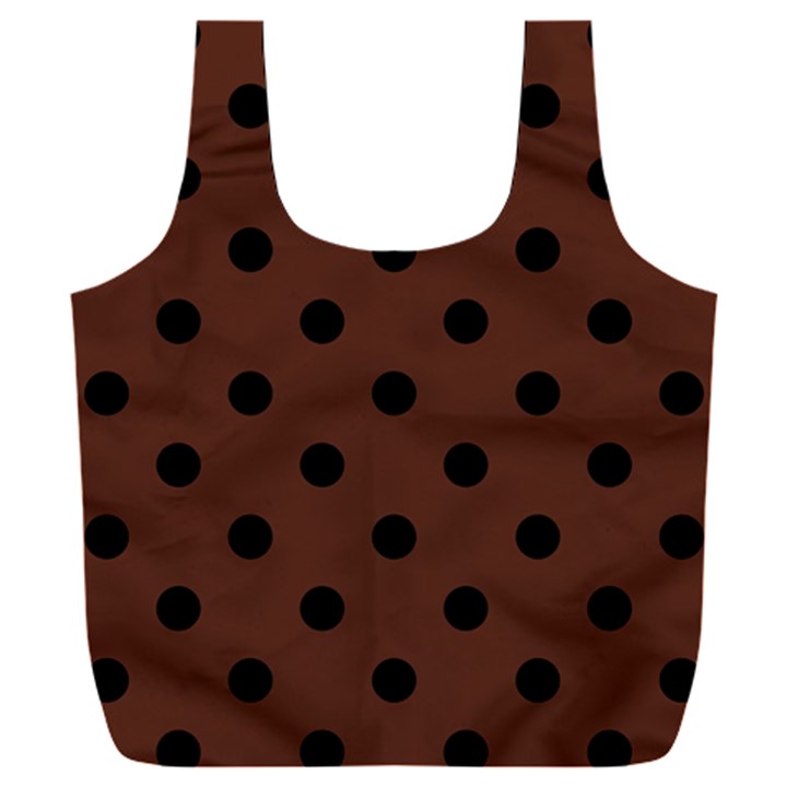 Large Black Polka Dots On Emperador Brown - Full Print Recycle Bag (XXXL)