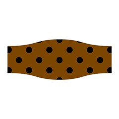 Large Black Polka Dots On Just Brown - Stretchable Headband by FashionLane