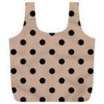 Large Black Polka Dots On Toasted Almond Brown - Full Print Recycle Bag (XL) Front