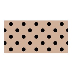 Large Black Polka Dots On Toasted Almond Brown - Satin Wrap by FashionLane