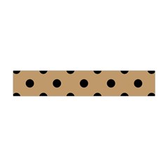 Large Black Polka Dots On Wood Brown - Flano Scarf (mini) by FashionLane