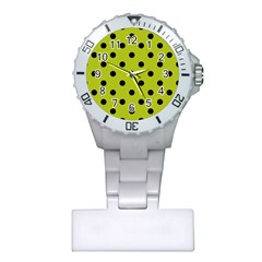 Large Black Polka Dots On Acid Green - Plastic Nurses Watch by FashionLane