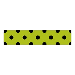 Large Black Polka Dots On Acid Green - Velvet Scrunchie by FashionLane