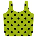 Large Black Polka Dots On Acid Green - Full Print Recycle Bag (XXL) Back