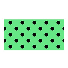 Large Black Polka Dots On Algae Green - Satin Wrap by FashionLane