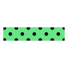 Large Black Polka Dots On Algae Green - Velvet Scrunchie by FashionLane