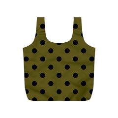 Large Black Polka Dots On Antique Bronze - Full Print Recycle Bag (s) by FashionLane