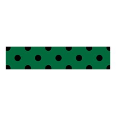 Large Black Polka Dots On Cadmium Green - Velvet Scrunchie by FashionLane