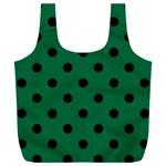 Large Black Polka Dots On Cadmium Green - Full Print Recycle Bag (XXL) Front