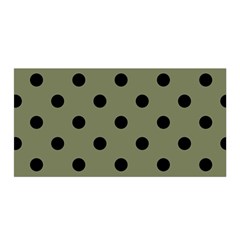 Large Black Polka Dots On Calliste Green - Satin Wrap by FashionLane