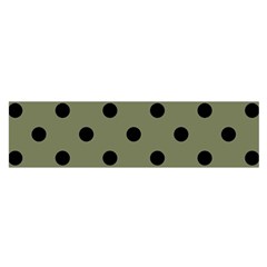 Large Black Polka Dots On Calliste Green - Satin Scarf (oblong) by FashionLane