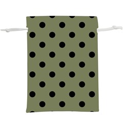 Large Black Polka Dots On Calliste Green -  Lightweight Drawstring Pouch (xl) by FashionLane