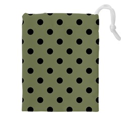 Large Black Polka Dots On Calliste Green - Drawstring Pouch (5xl) by FashionLane