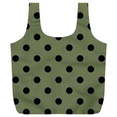 Large Black Polka Dots On Calliste Green - Full Print Recycle Bag (xxl) by FashionLane