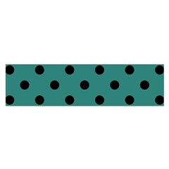 Large Black Polka Dots On Celadon Green - Satin Scarf (oblong) by FashionLane