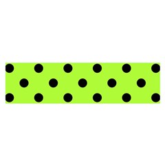 Large Black Polka Dots On Chartreuse Green - Satin Scarf (Oblong)