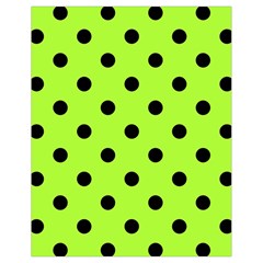 Large Black Polka Dots On Chartreuse Green - Drawstring Bag (Small)