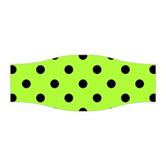 Large Black Polka Dots On Chartreuse Green - Stretchable Headband