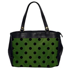 Large Black Polka Dots On Crocodile Green - Oversize Office Handbag by FashionLane