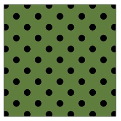 Large Black Polka Dots On Crocodile Green - Large Satin Scarf (square) by FashionLane