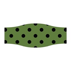 Large Black Polka Dots On Crocodile Green - Stretchable Headband by FashionLane