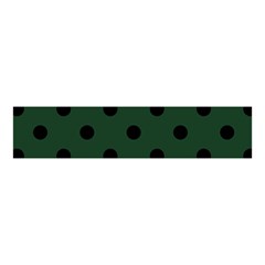 Large Black Polka Dots On Eden Green - Velvet Scrunchie by FashionLane