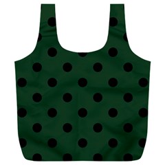 Large Black Polka Dots On Eden Green - Full Print Recycle Bag (xxl) by FashionLane